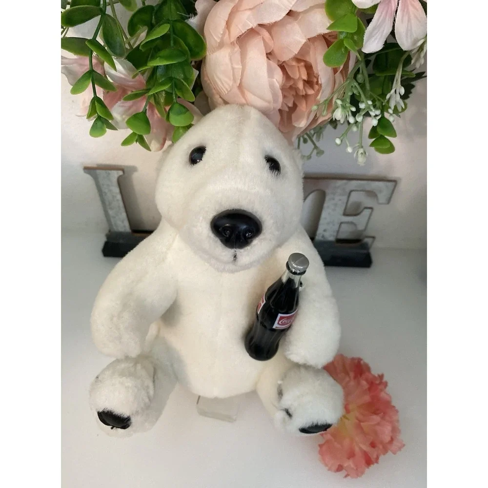 Coca Cola Smiling Polar Bear‎ 1993 Plush w Coke Bottle 7.5